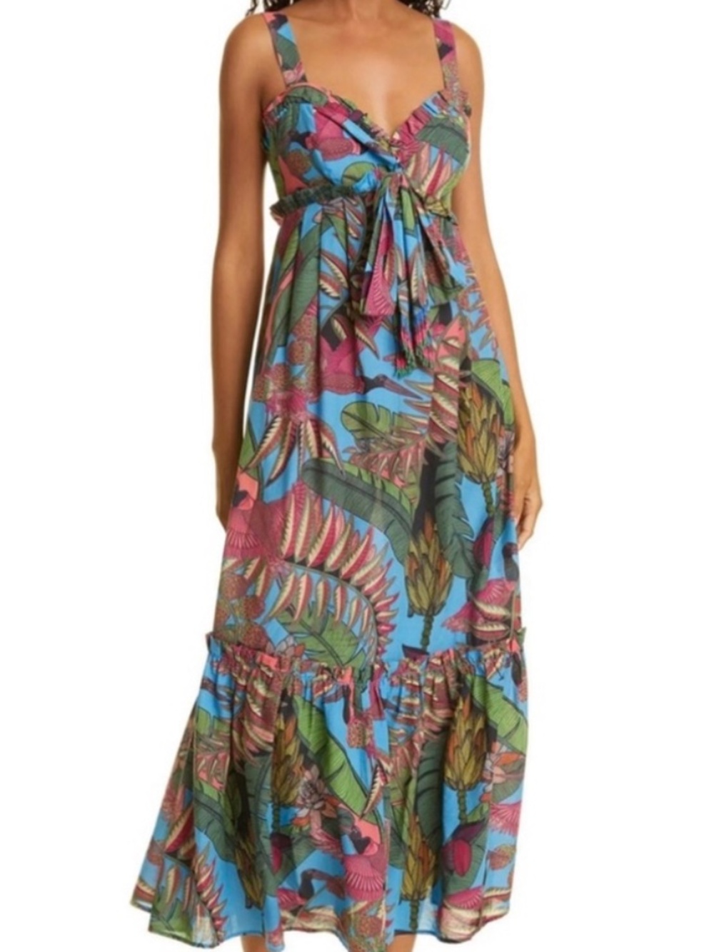 NWT FARM Rio Totally Tuiuu Halter Maxi Dress Size XL Resort